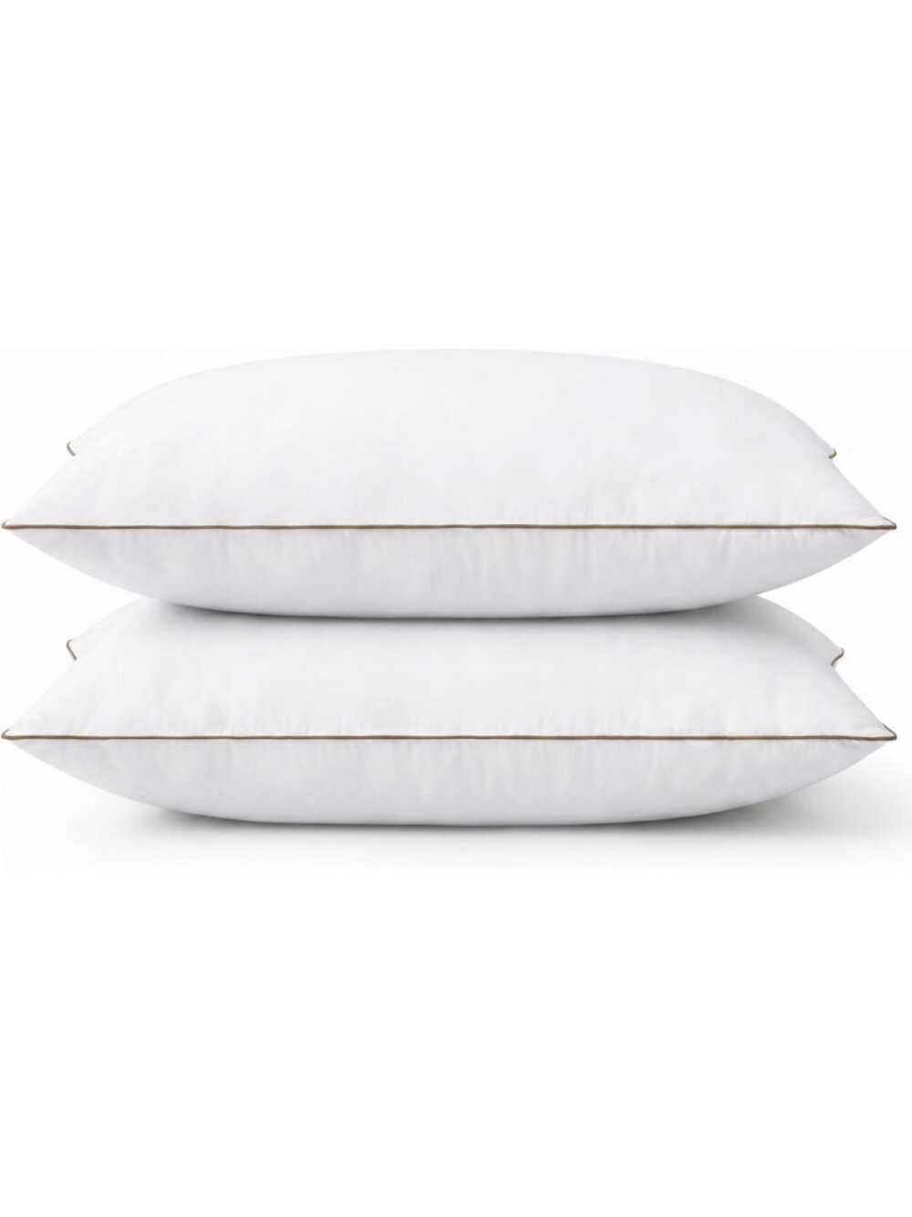 Luxury Goose Down Pillows 2-Pack, Soft 100% Cotton Cover, Queen Size 20x30